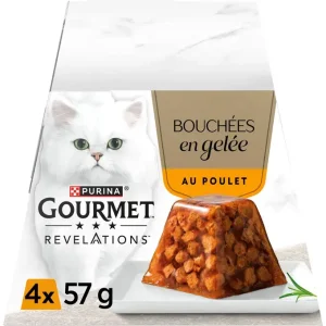 Purina Gourmet Révélations Bouchées en gelée au Poulet pour Chat (4 x 57g)