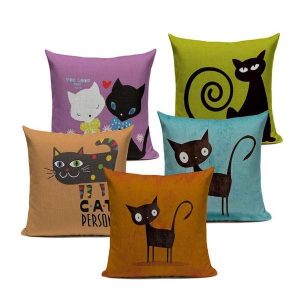 19 modèles de housse de coussin chat 45 x 45 cm
