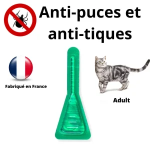 Anti-puces pour chats Adult ×1 pipette – Fabriqué en France –