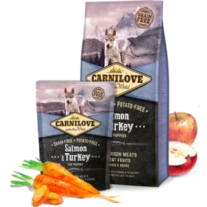 Carnilove Dog Croquettes Salmon And Turkey Pour Chiot Toute Race (Saumon et Dinde) 4kg|12kg