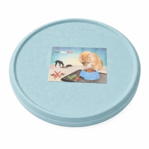 Couvercle hermétique rond pour Gamelle – Bleu clair motif pattes et Os