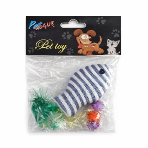 Jouet Chat Poisson (Gris et Blanc | Vert et Blanc | Vert et Noir)