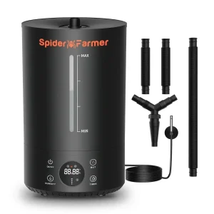 Spider Farmer 6L Cool Mist Humidificateur à ultrasons avec sonde de température et d’humidité pour plantes Tente de culture intérieure