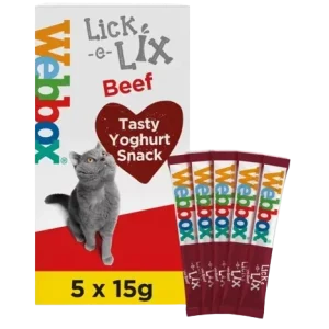 Webbox Lick-e-Lix pour chaton et chat avec plusieurs saveurs ( Saumon | Poulet | Boeuf | Saucisse de foie et herbe à chat )