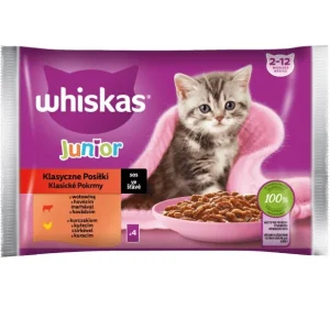 Whiskas Alimentation humide Sélection classique en sauce Junior 4 x 85g
