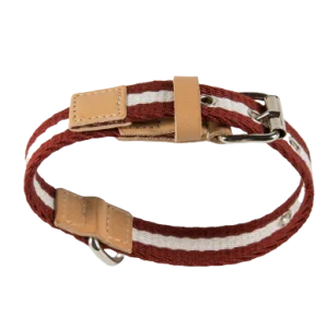 Sellerie Teckel  Collier Tissu (bordeaux&crème)