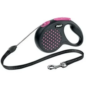 Laisse Retractable FLEXI Rose Design 12kg – 5m