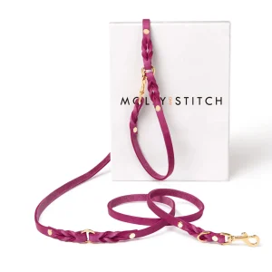 Sellerie Teckel  Laisse Cuir Butter Flamingo X3 (ajustable)