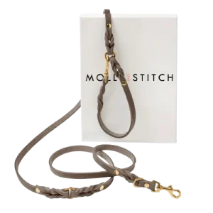 Sellerie Teckel  Laisse Cuir Butter Taupe X3 (ajustable)