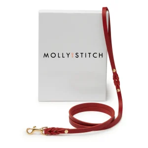 Sellerie Teckel  Laisse Cuir Butter Rouge