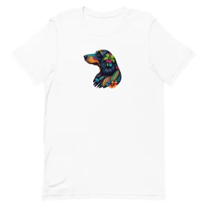 T-Shirt Teckel  Fleurs Unisexe